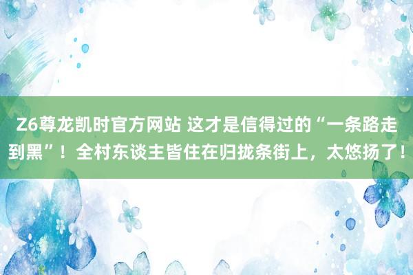 Z6尊龙凯时官方网站 这才是信得过的“一条路走到黑”！全村东谈主皆住在归拢条街上，太悠扬了！