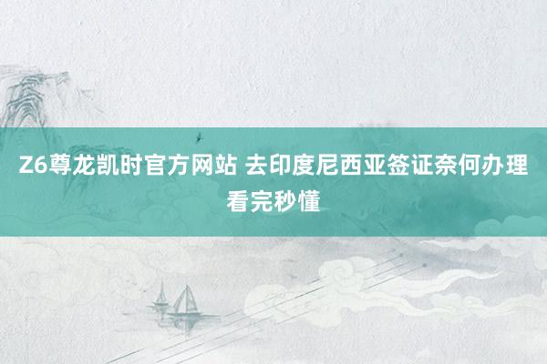 Z6尊龙凯时官方网站 去印度尼西亚签证奈何办理看完秒懂