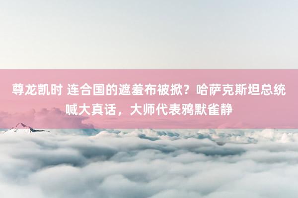 尊龙凯时 连合国的遮羞布被掀？哈萨克斯坦总统喊大真话，大师代表鸦默雀静