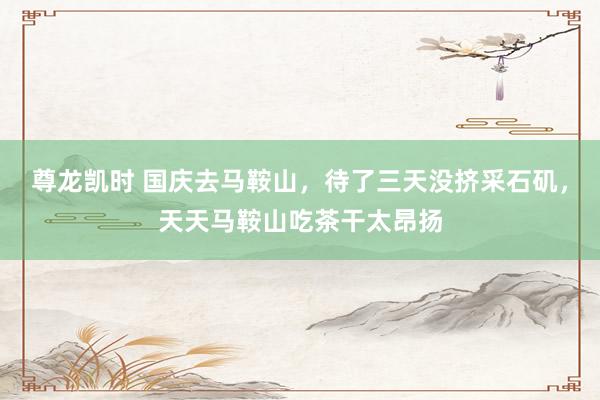 尊龙凯时 国庆去马鞍山，待了三天没挤采石矶，天天马鞍山吃茶干太昂扬