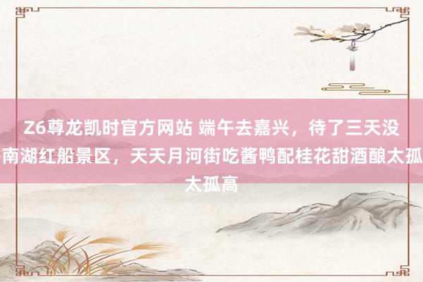 Z6尊龙凯时官方网站 端午去嘉兴，待了三天没挤南湖红船景区，天天月河街吃酱鸭配桂花甜酒酿太孤高