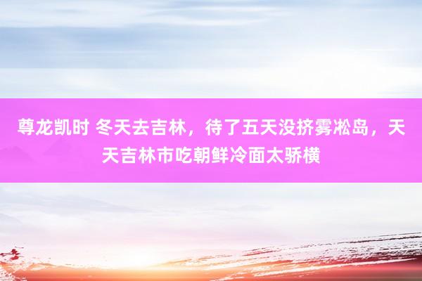 尊龙凯时 冬天去吉林，待了五天没挤雾凇岛，天天吉林市吃朝鲜冷面太骄横