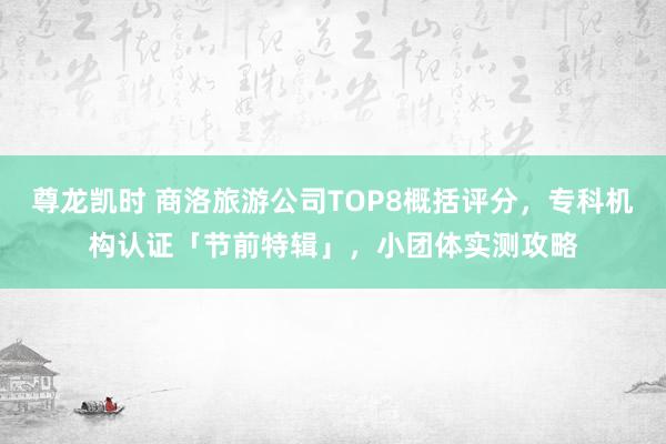 尊龙凯时 商洛旅游公司TOP8概括评分，专科机构认证「节前特辑」，小团体实测攻略
