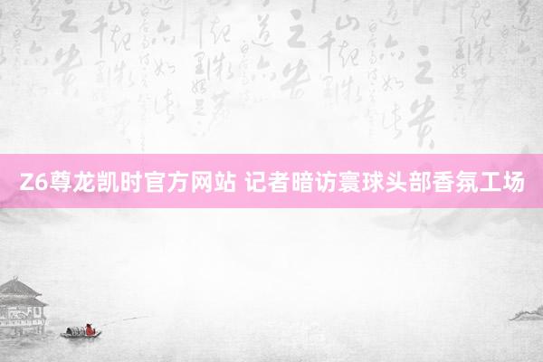 Z6尊龙凯时官方网站 记者暗访寰球头部香氛工场