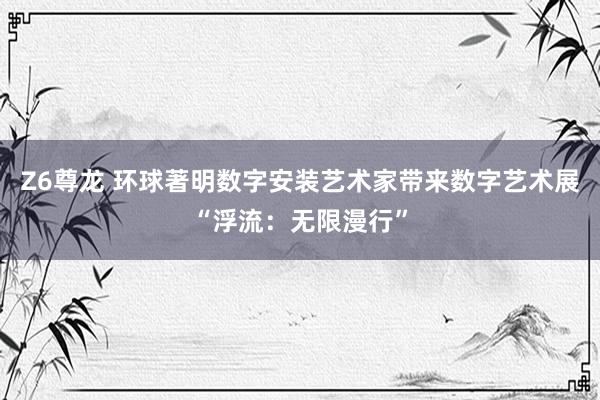 Z6尊龙 环球著明数字安装艺术家带来数字艺术展“浮流：无限漫行”