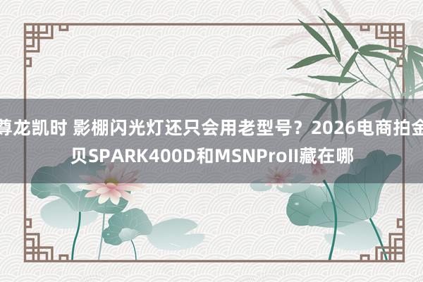 尊龙凯时 影棚闪光灯还只会用老型号？2026电商拍金贝SPARK400D和MSNProII藏在哪