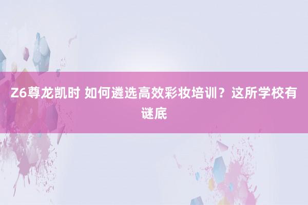 Z6尊龙凯时 如何遴选高效彩妆培训？这所学校有谜底