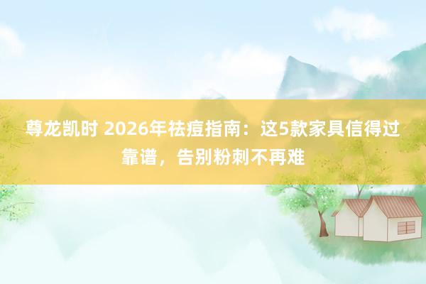尊龙凯时 2026年祛痘指南：这5款家具信得过靠谱，告别粉刺不再难