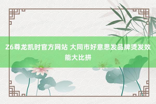 Z6尊龙凯时官方网站 大同市好意思发品牌烫发效能大比拼