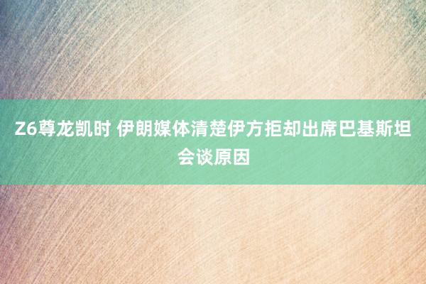 Z6尊龙凯时 伊朗媒体清楚伊方拒却出席巴基斯坦会谈原因